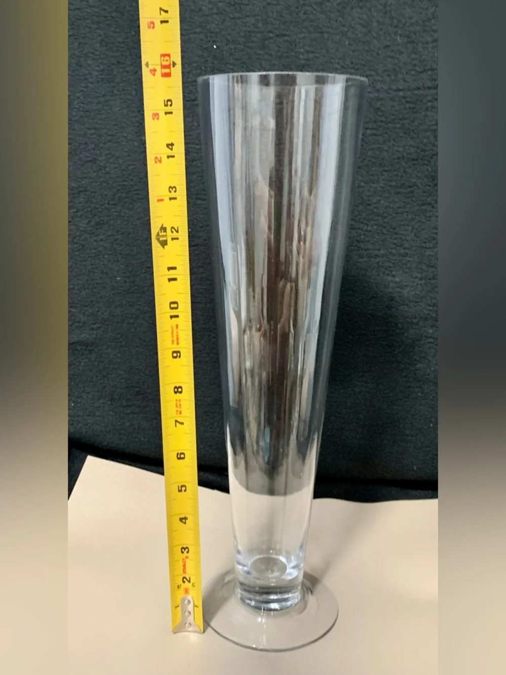 🔍 Extra Tall 16” Clear Glass Pilsner Beer Vase / Bar Glass